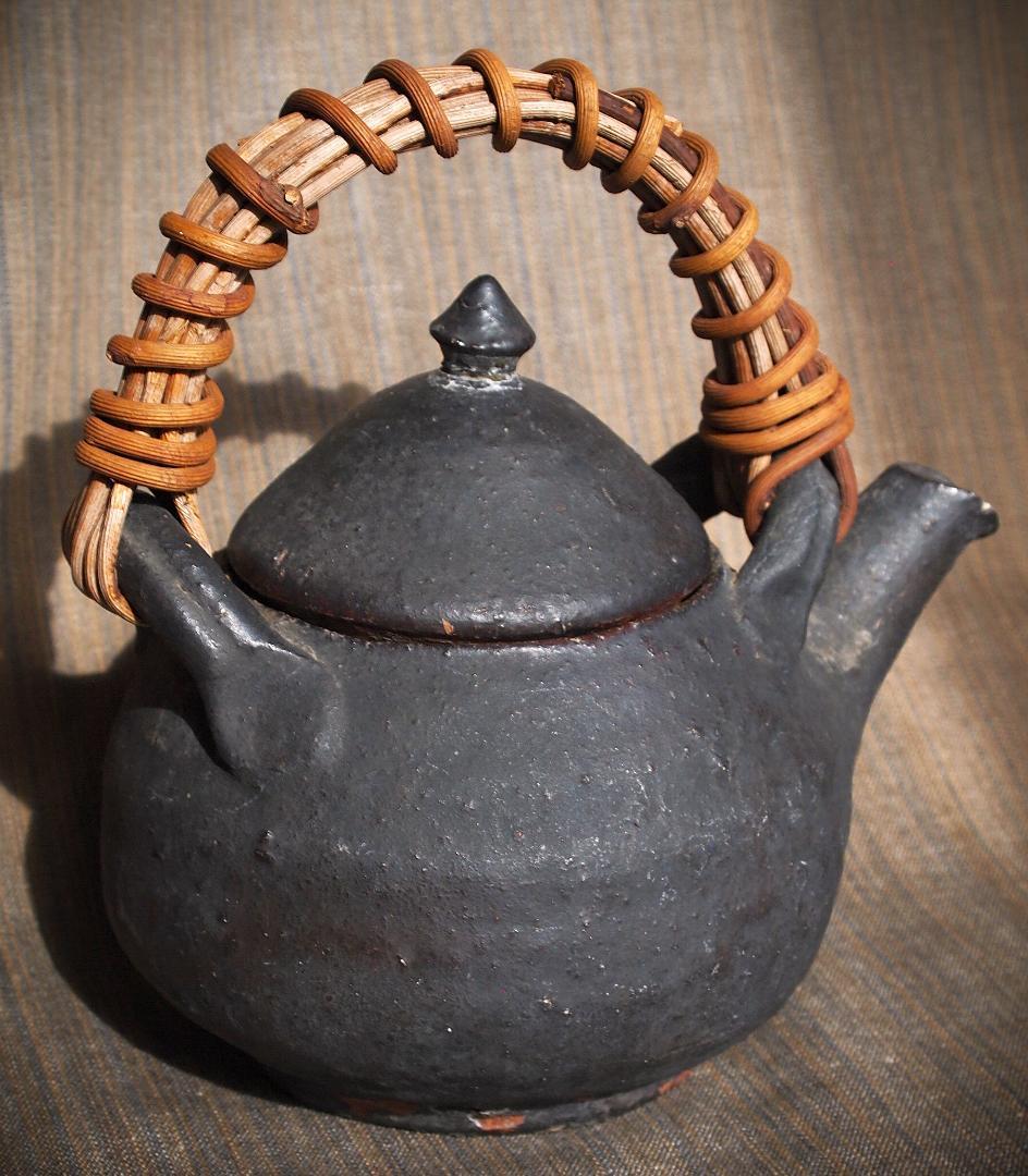 人気作家★加地学【師：森岡成好】★窯変黒土瓶