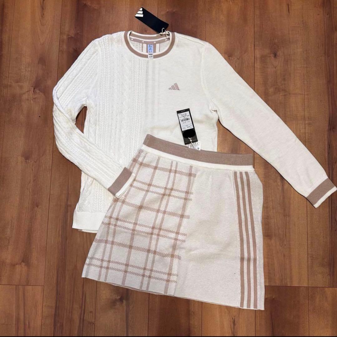 長袖セーター　ニットスカート　サイズM セットアップ　ゴルフウェア　秋冬　ウール