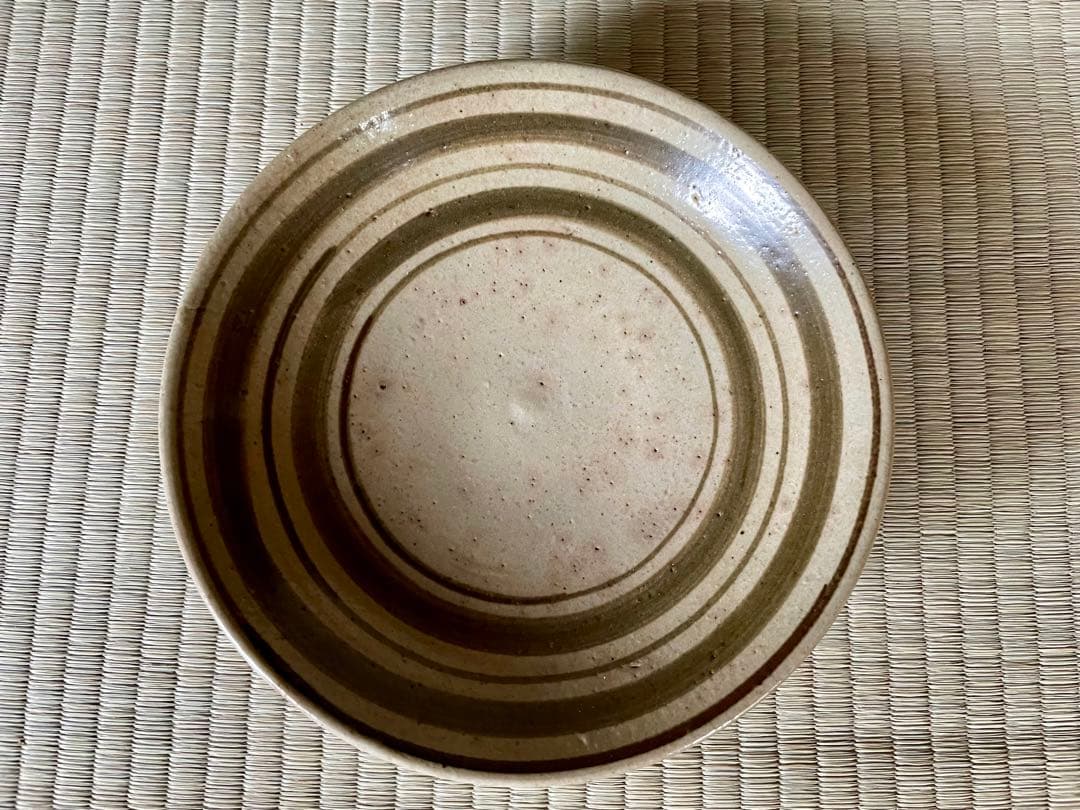 浜田庄司　白釉鉄絵皿