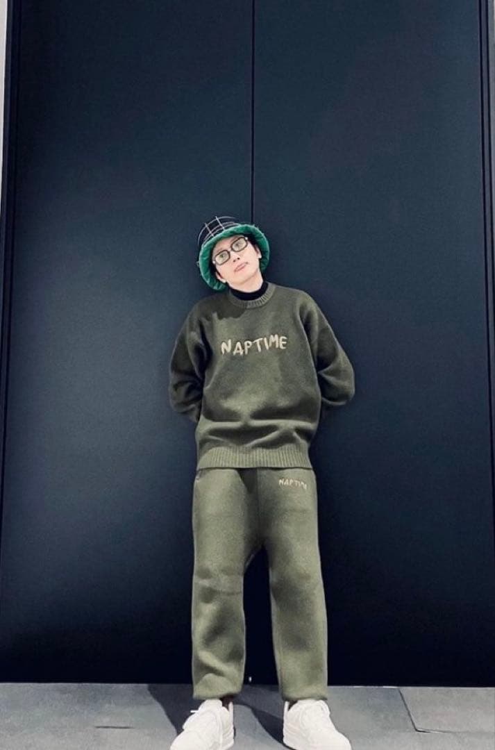 ナップタイム　naptime. Nissy ニット　プルオーバー　カーキ