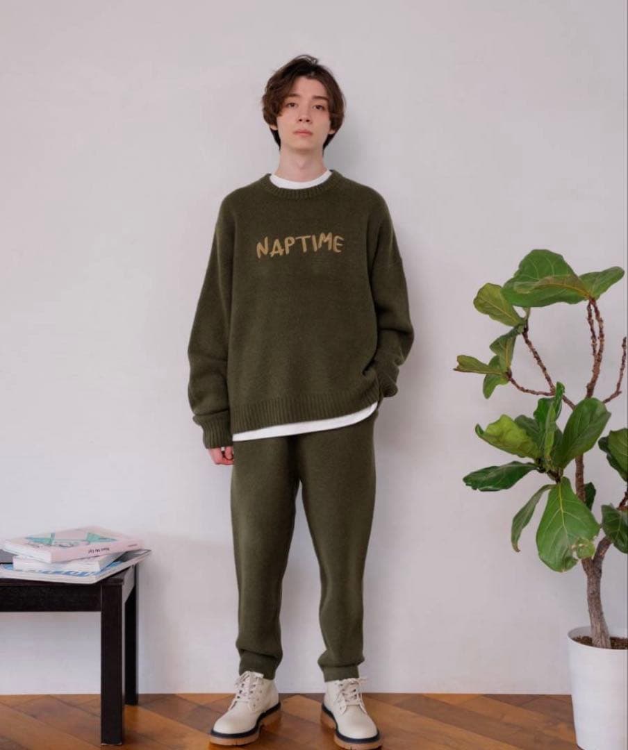 ナップタイム　naptime. Nissy ニット　プルオーバー　カーキ