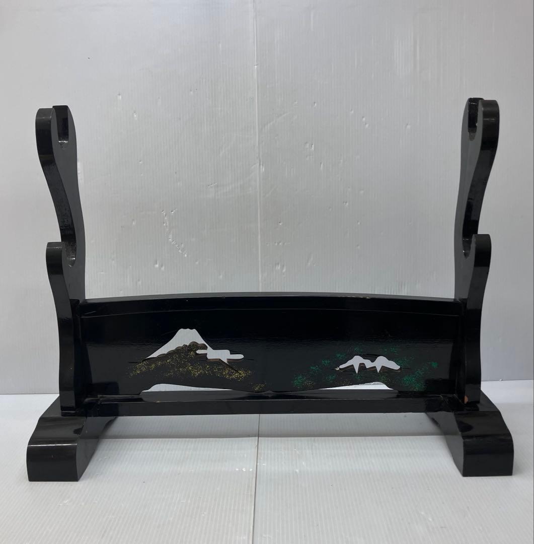 【 刀置き/刀掛け/木製 】透かし　置物 コレクション アンティーク 趣味