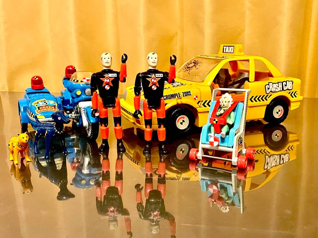 【希少美品】クラッシュダミーズ　フィギュア　ビークル　セット　当時もの