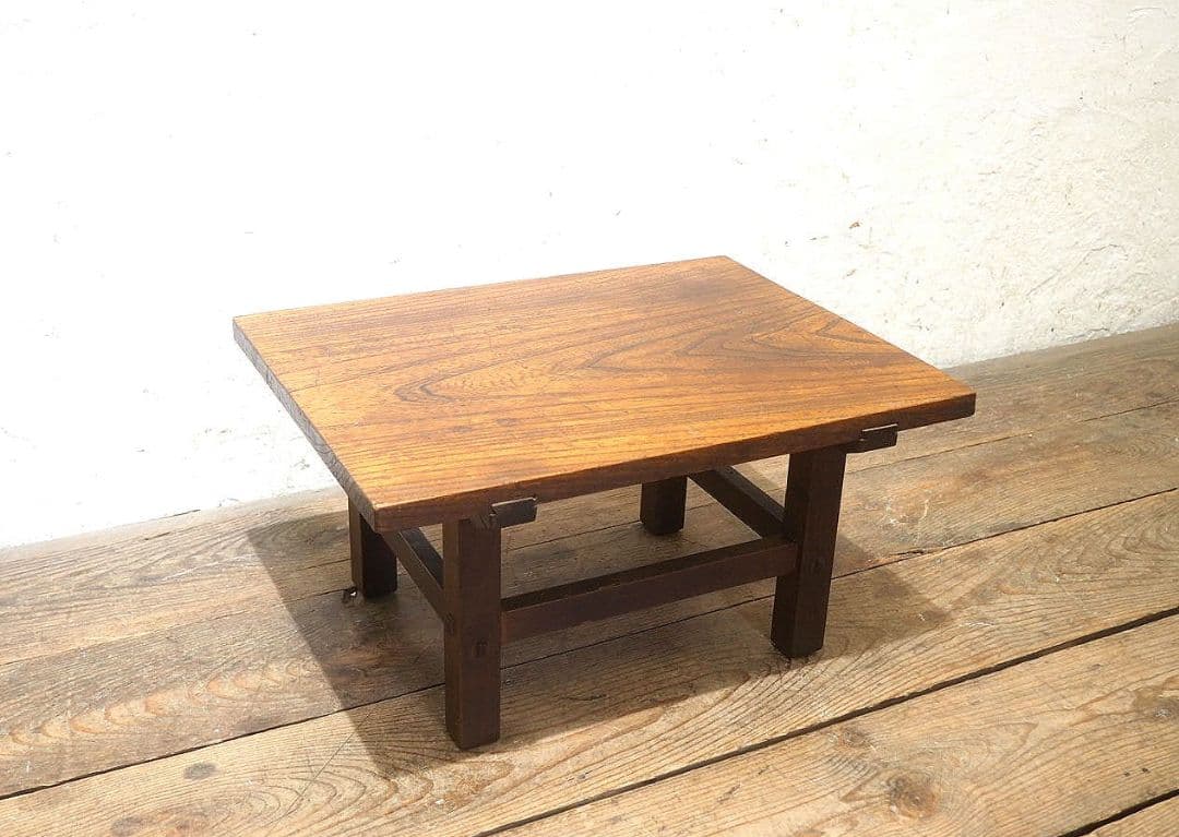 1363 アンティーク 欅のローテーブル　文机　ちゃぶ台　座卓　レトロ　古家具