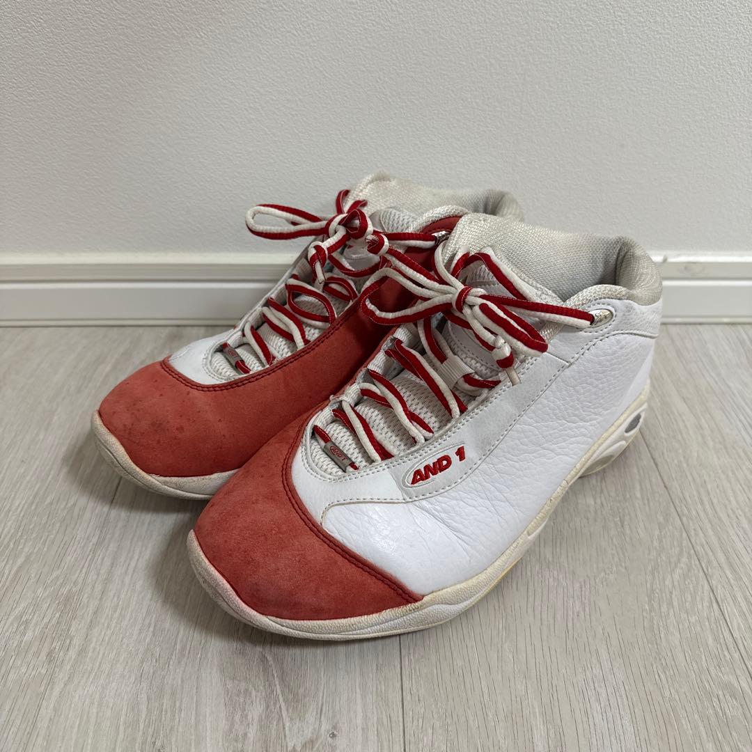 AND1 タイチミッド 赤白 バッシュ 26.5cm