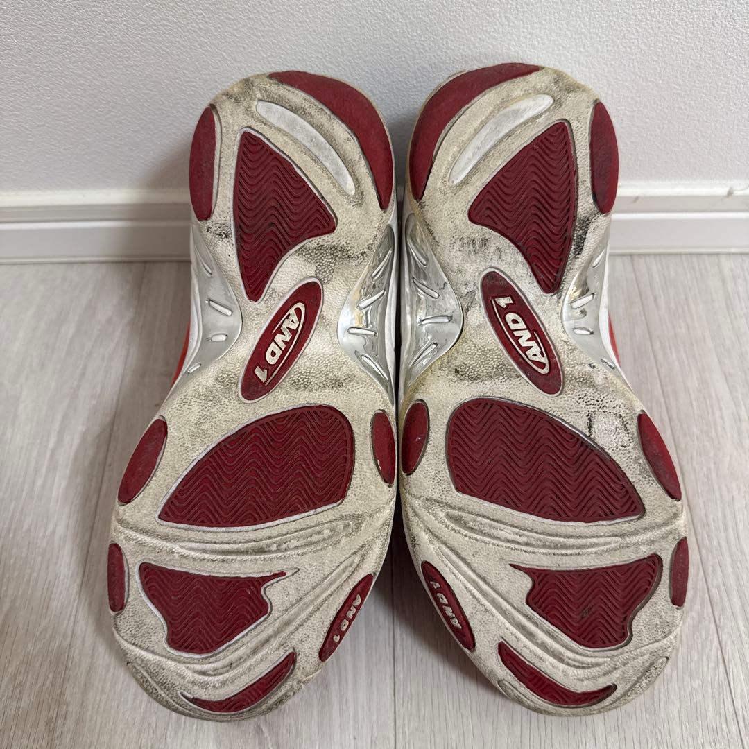 AND1 タイチミッド 赤白 バッシュ 26.5cm