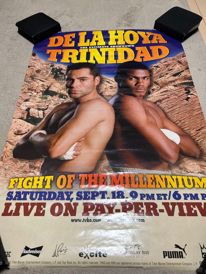【未使用品】デラホーヤ vs トリニダード ボクシングポスター