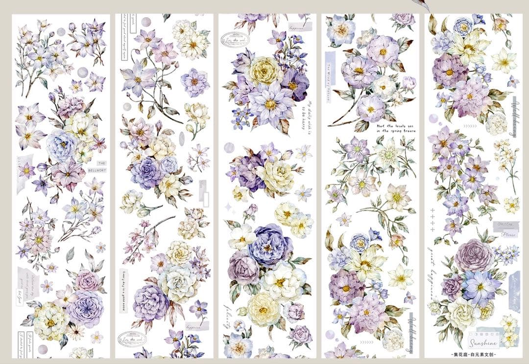 自元素文创《集花庭》海外マスキングテープ　マステ 【1730】