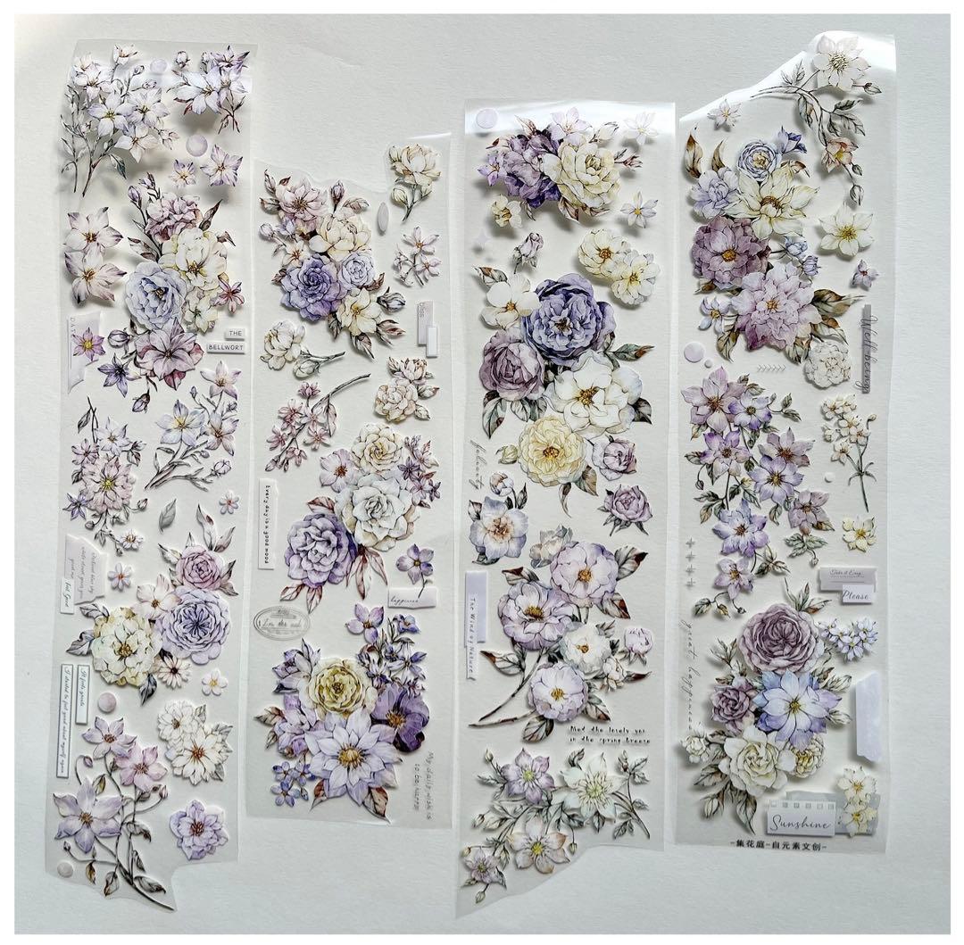 自元素文创《集花庭》海外マスキングテープ　マステ 【1730】