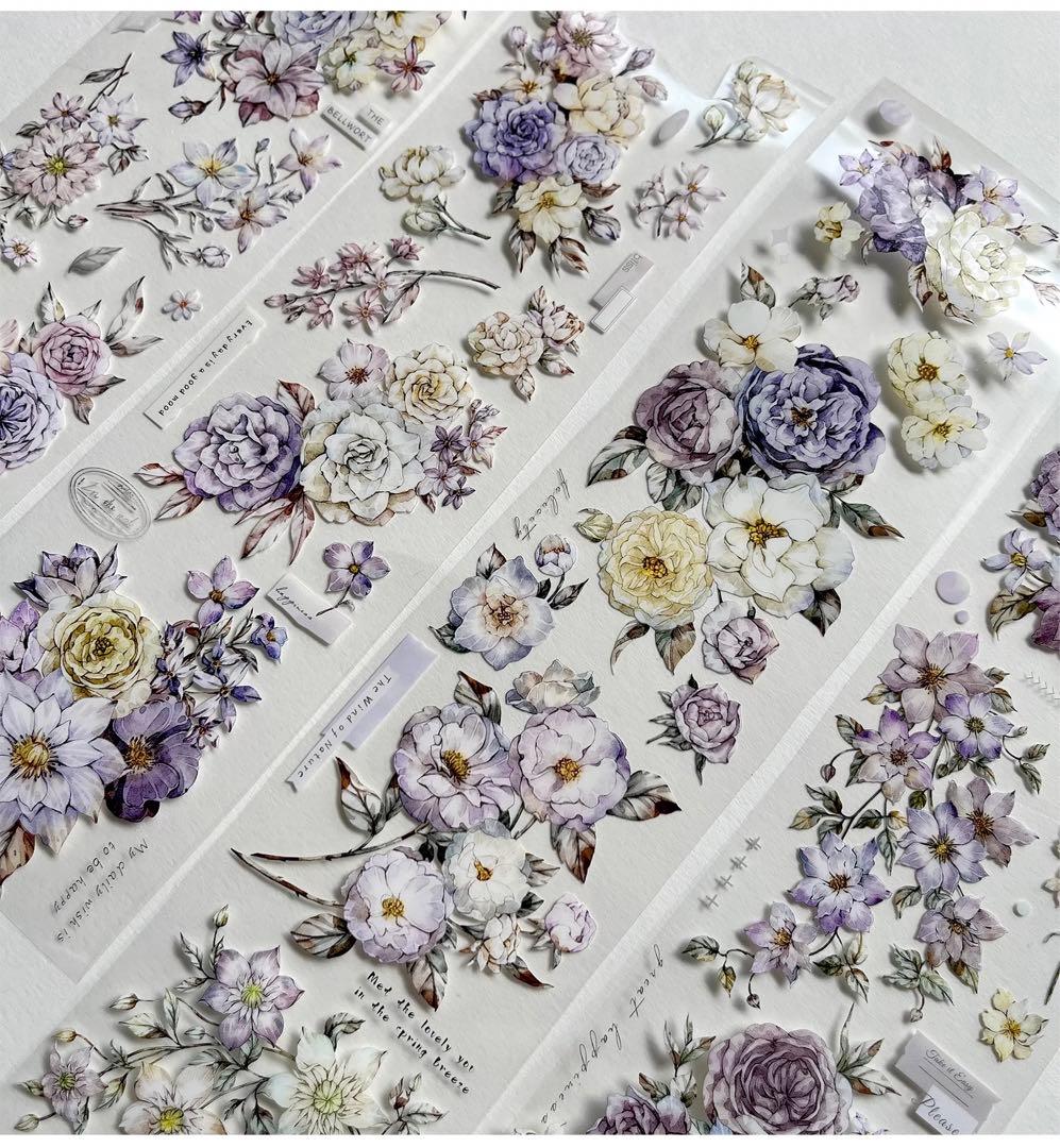 自元素文创《集花庭》海外マスキングテープ　マステ 【1730】