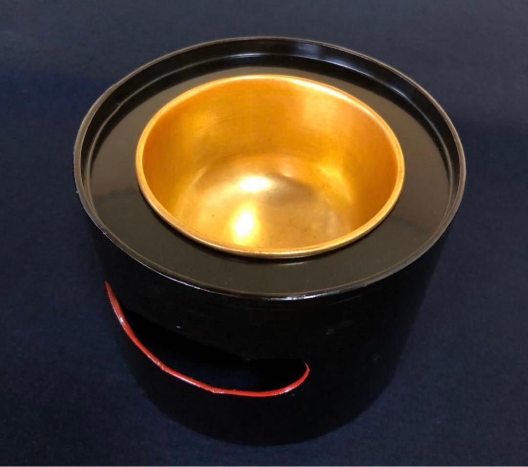 《R》黒塗内金 盃洗4客組 木製漆器 木箱 時代　251216お5