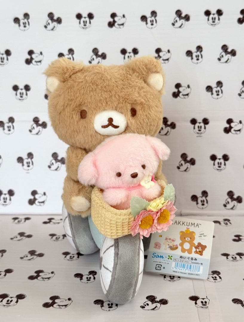 リラックマルシェ　マルシェノコイヌ　自転車　ぬいぐるみ