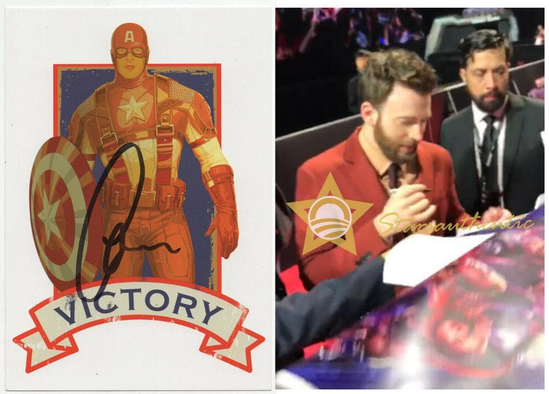 直筆サイン入り写真  キャプテン・アメリカ クリス・エヴァンス SA鑑定済