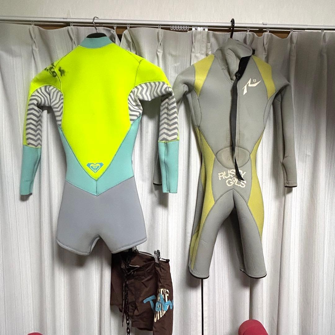 ROXY ロキシー ウェットスーツ M ロングスプリング ラスティ 海パンセット