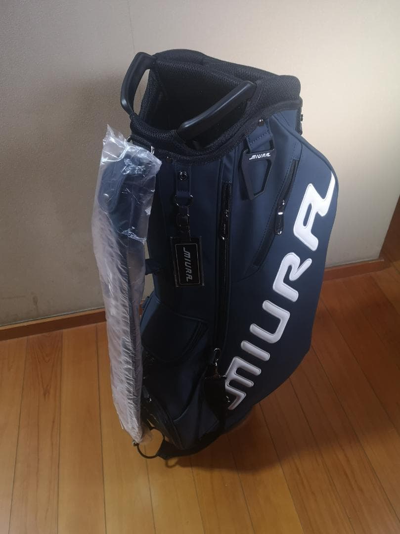 希少 新品 未使用 三浦技研 キャディバッグ スタンドバッグ 9型 紺