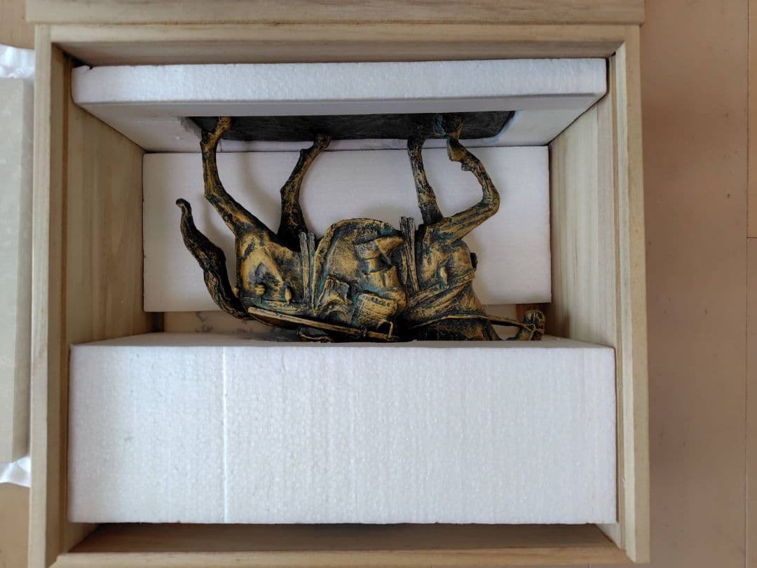 いかるがの王子　青銅製 騎馬武者 彫刻 約30cm　未使用