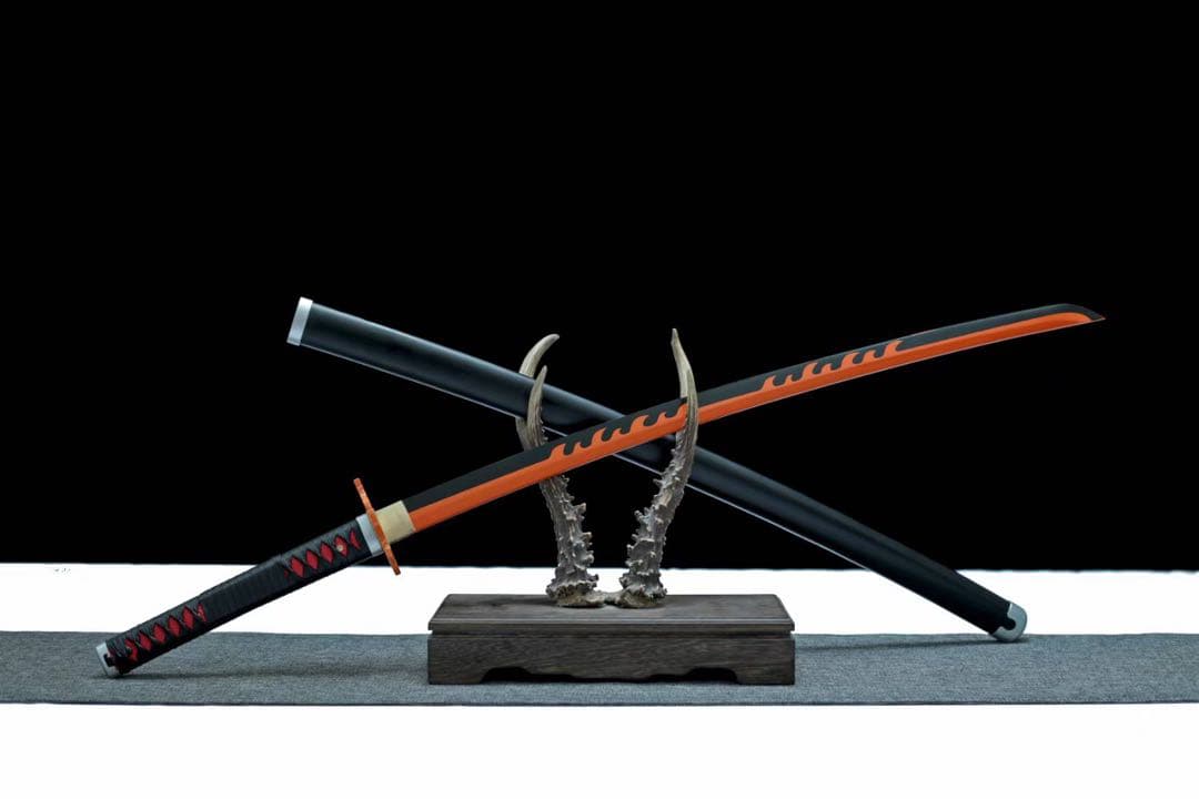 鬼滅の刃 赫刀 本牛革柄巻 日本刀 模造刀 武具 舞踊刀