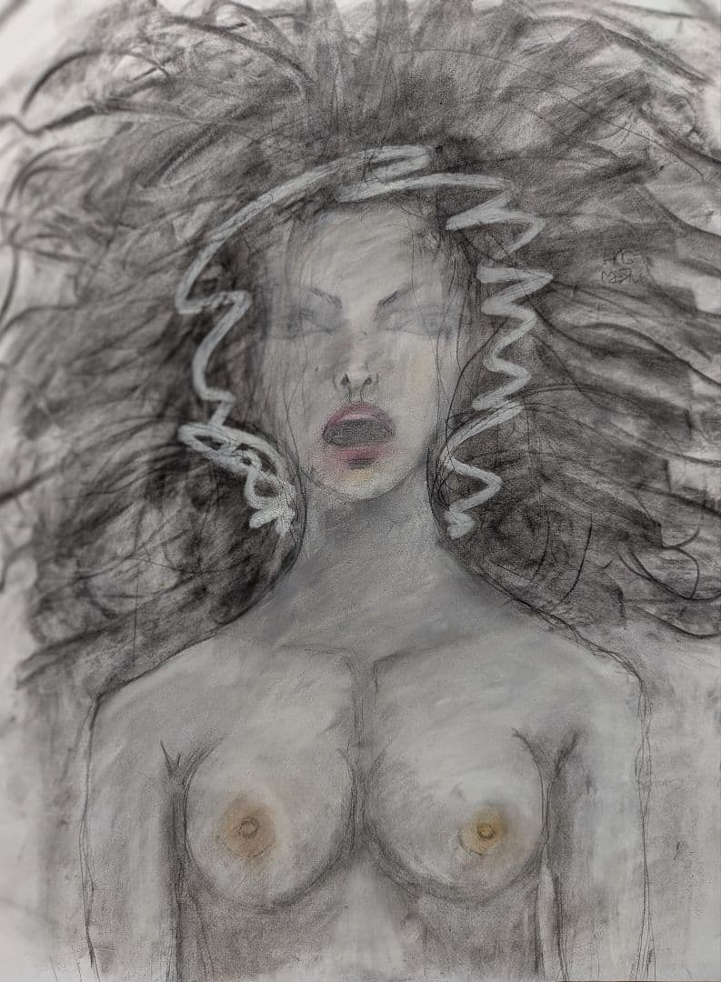 抽象的なパステル画人物hagemaru作