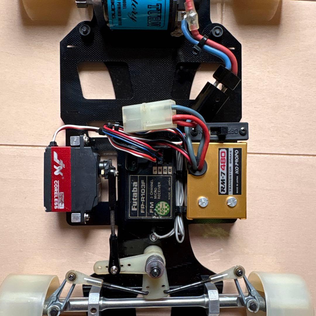 ayk ラジコン　ＥＸＬ480 ビンテージ　イエローホイール後輪付き　レトロ