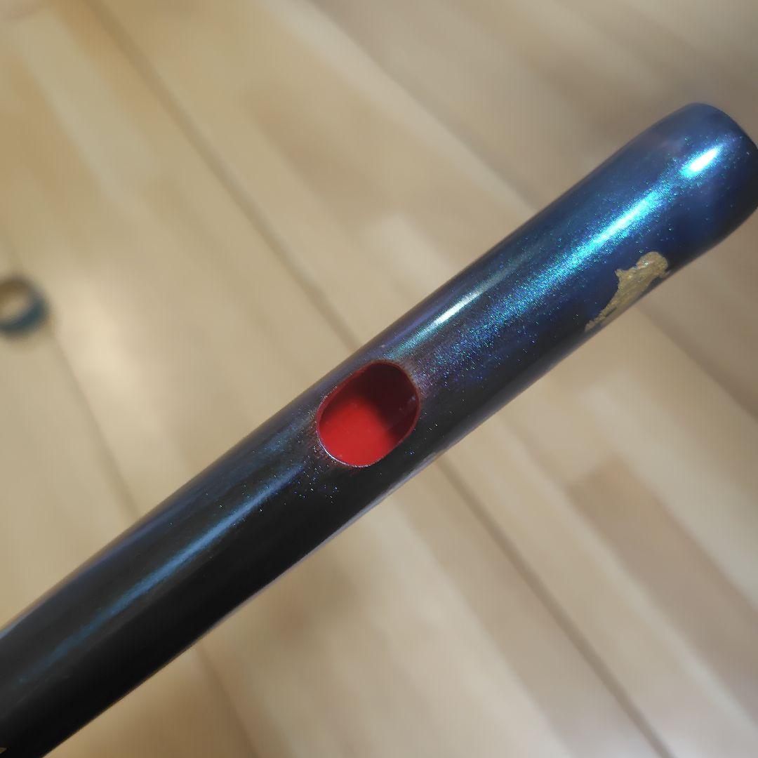 篠笛 六穴六本調子 メタルブルーと金箔 ４８