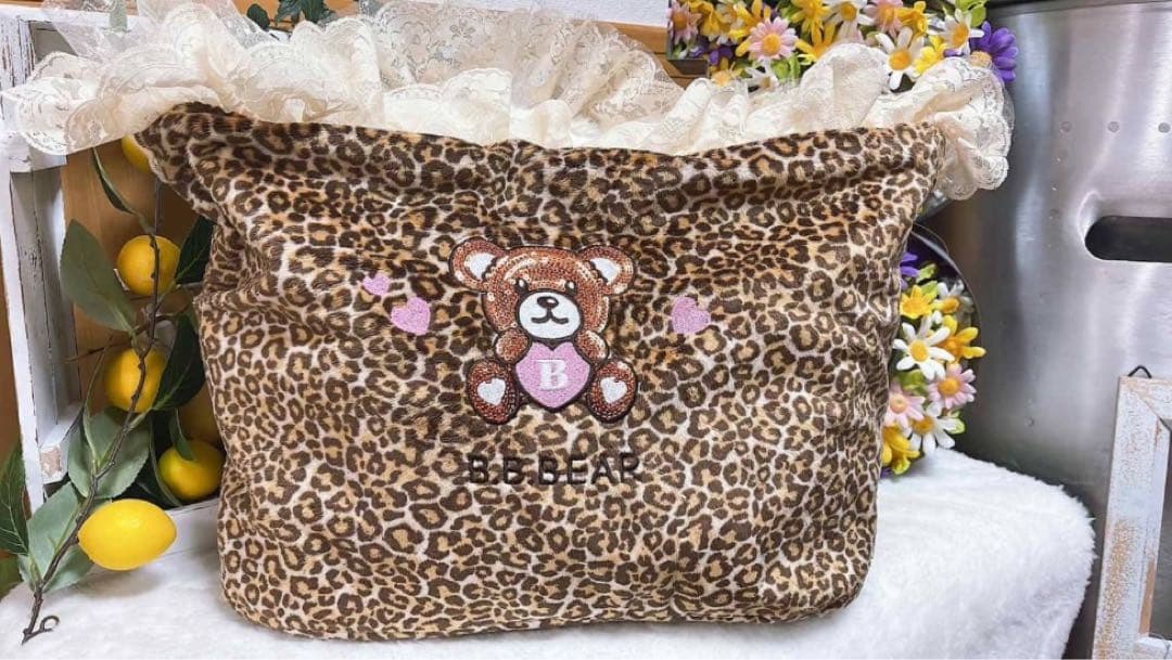 【新品】犬服　ファーベッド　インナーバック　ブルブブ　レオパード