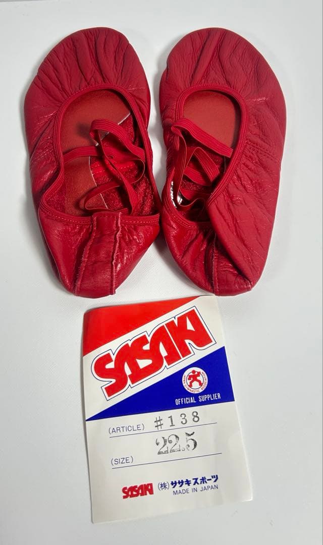 ササキスポーツ 22.5 ダンスシューズ 赤 牛皮 未使用