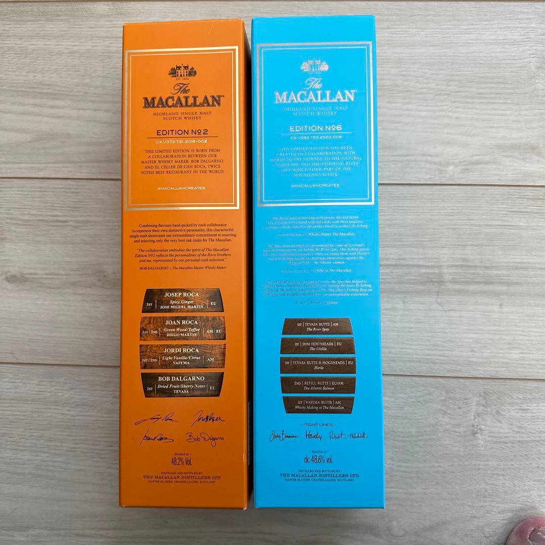 シングルモルトウイスキー ザ・マッカラン エディションNo.2 とNo.6