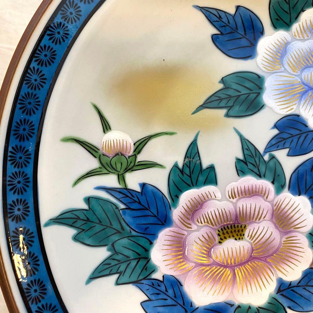 九谷焼　皿　飾皿　松山　金襴手　金彩　共箱⑨