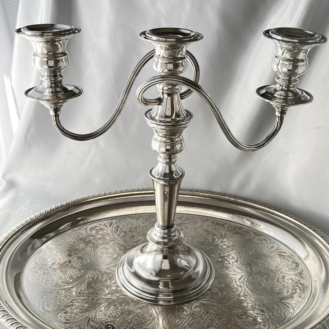 【英国】 2Way パールのキャンドルスタンド シングル / トリプルホルダー