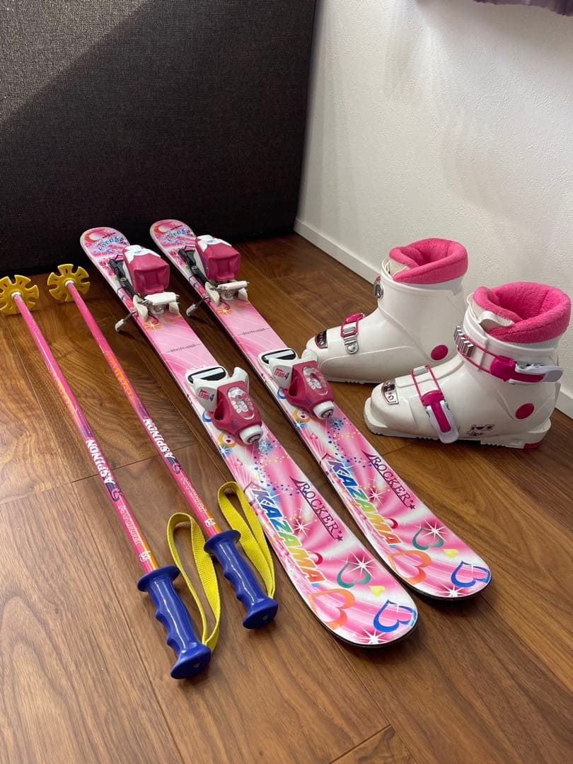 KAZAMA 子供用　スキー板 86cm ブーツ 19cm ストック ジュニア用