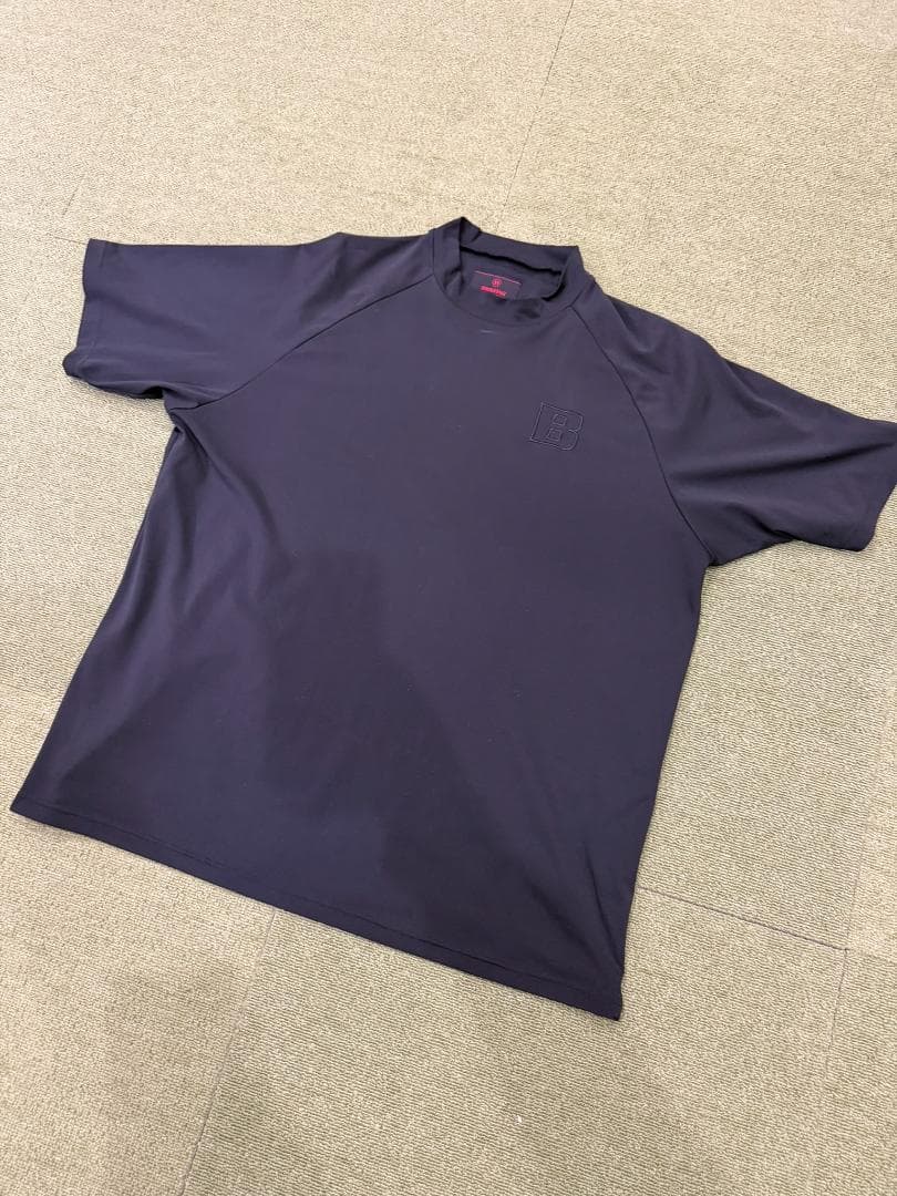 美品 BRIEFING GOLF ブリーフィング モックネック 半袖シャツ L