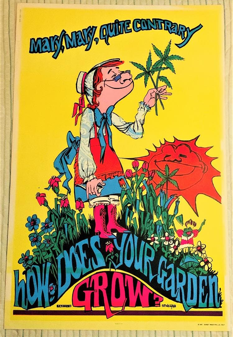 激レア 70’s ヒッピー マリファナ ブラックライト ポスター ネオン