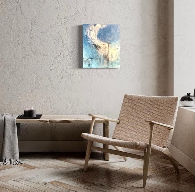 光の滝　抽象画　キャンパス　アクリル　絵画　海　滝　水