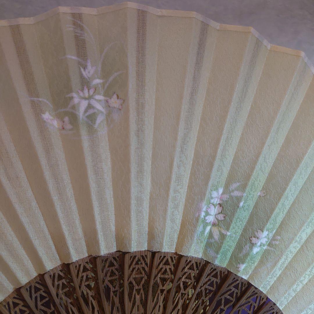 花柄デザイン 木製扇子