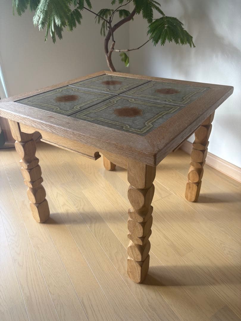 【シャークアタック購入】タイル天板 アンティーク ローテーブル/ヴィンテージ