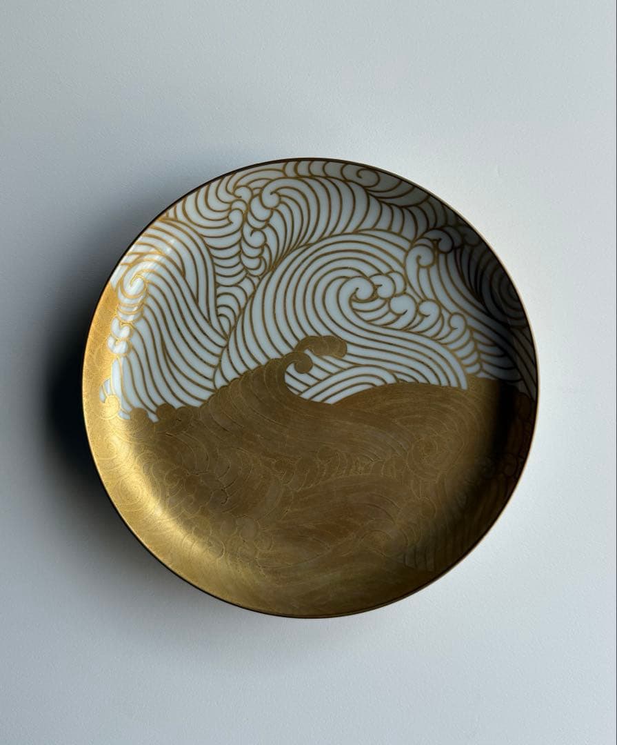 【東哉】京焼・清水焼　皿　波濤