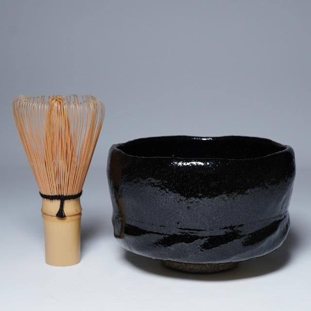 小川長楽　黒茶碗　共箱　茶道具　抹茶碗　濃茶　楽焼