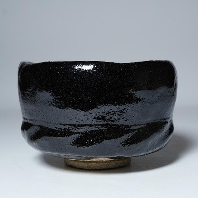 小川長楽　黒茶碗　共箱　茶道具　抹茶碗　濃茶　楽焼