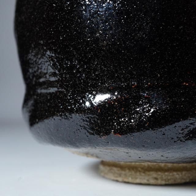 小川長楽　黒茶碗　共箱　茶道具　抹茶碗　濃茶　楽焼