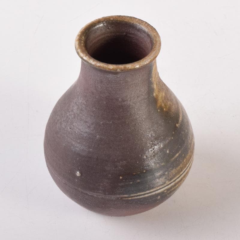 茶道具　備前焼　山本雄一造　茶入　仕覆付　共箱　V　7102