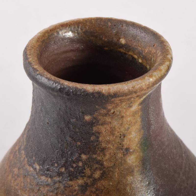 茶道具　備前焼　山本雄一造　茶入　仕覆付　共箱　V　7102