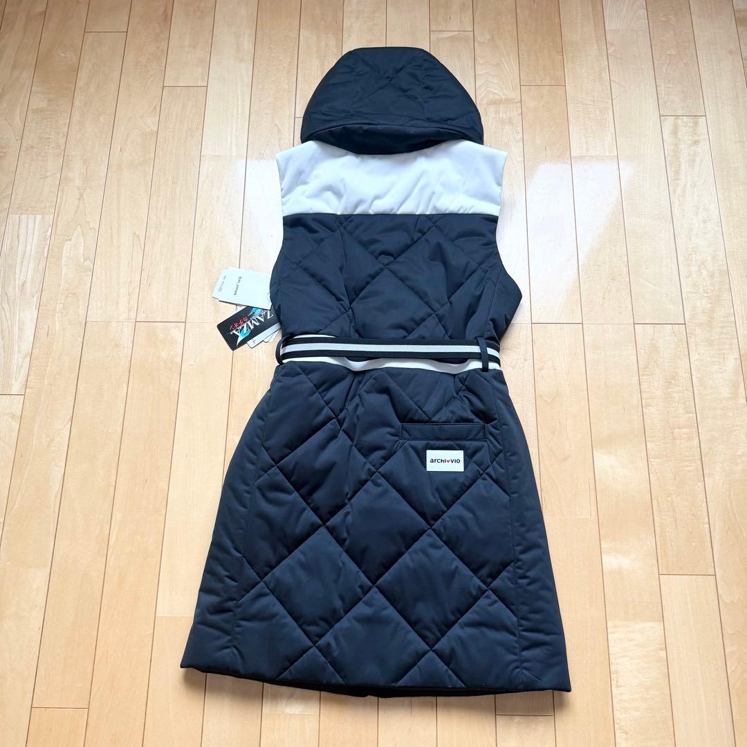 【未使用 タグ付】 アルチビオ 中綿 ワンピース ベスト ジレ ブラック36