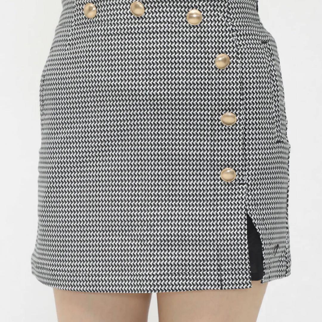 ドビーカルゼ ソフトタンブラーストレッチ 変形千鳥柄　新品