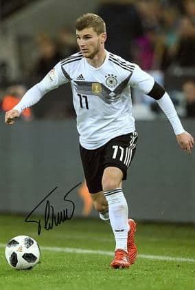 ティモ・ヴェルナー（ドイツ代表）直筆サイン入りフォト　証明書付