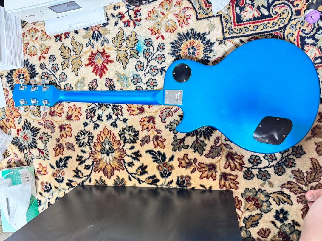 c*e様 Heart·Man青いレスポールスタイルエレキギター