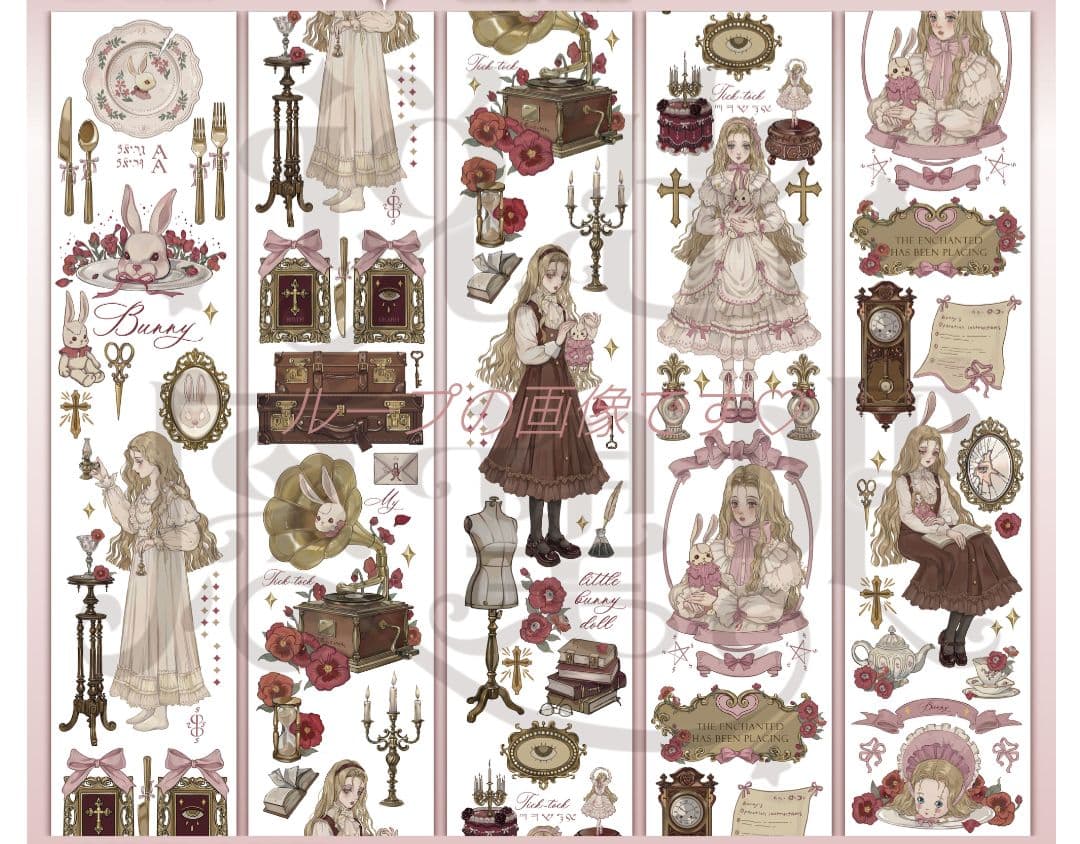 J1042＃邦尼(贝壳光)说出来愿望吧切り売り海外人物マステ女の子