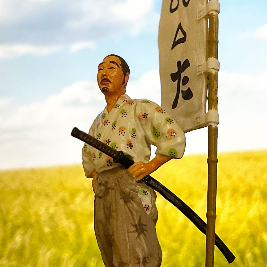 海洋堂　七人の侍　彩色　カラー　侍7体セット　未組立　フィギュア　ボトルキャップ