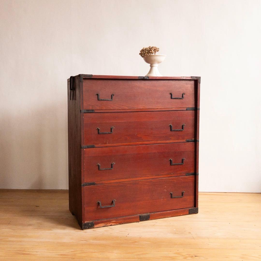 和箪笥　4段　古道具　古家具　和家具　ビンテージ　アンティーク　レトロ