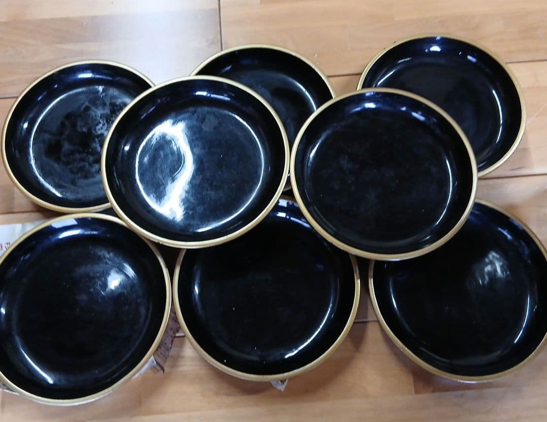 漆器 重箱 赤黒装飾　皿他