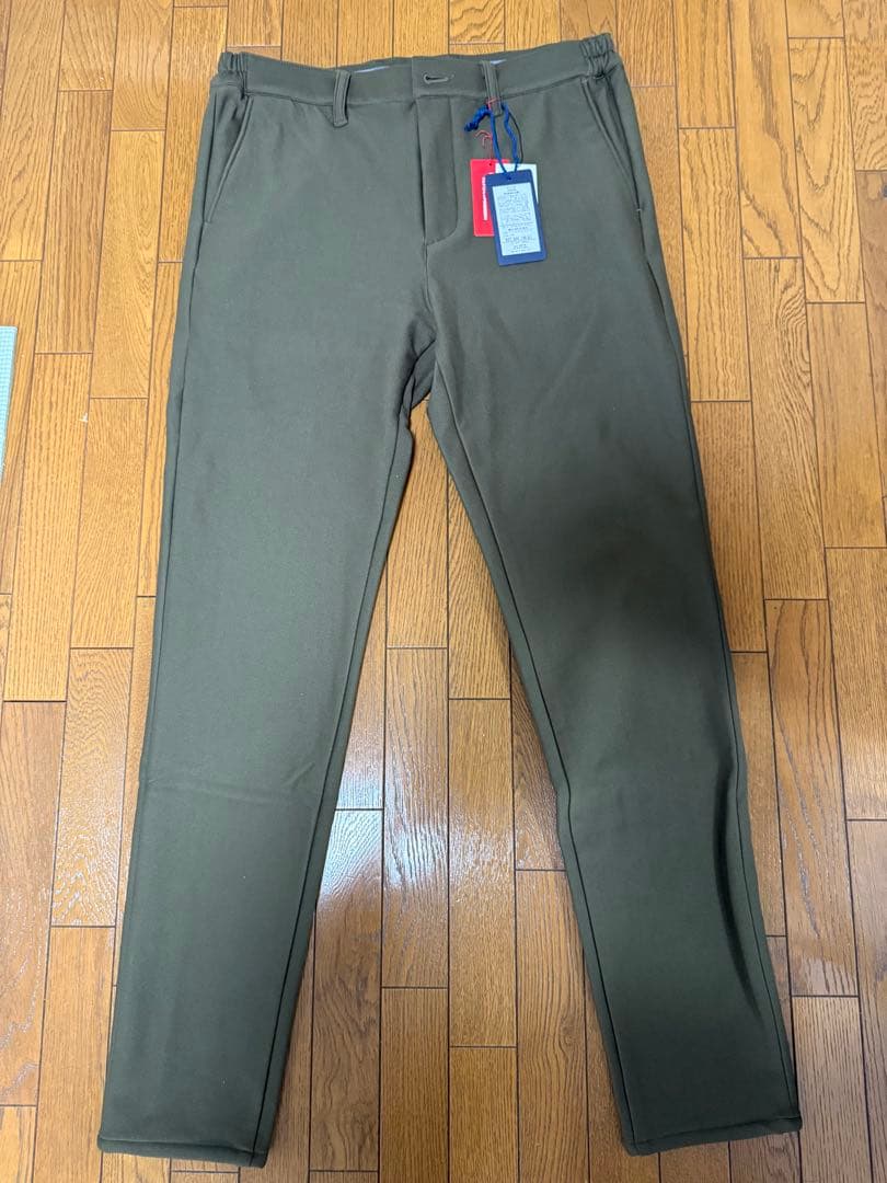 新品未使用品　mutaオリーブ色 Lサイズ　スリムフィットパンツ